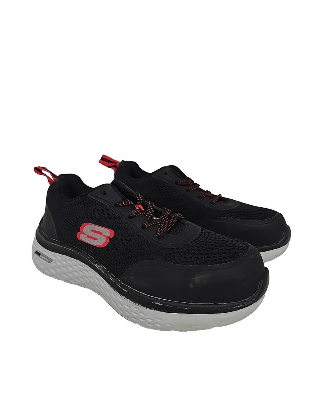 Skechers Women's Steel Toe Steel Plate Athletic Work Shoes 99997000 Black Red 6M
